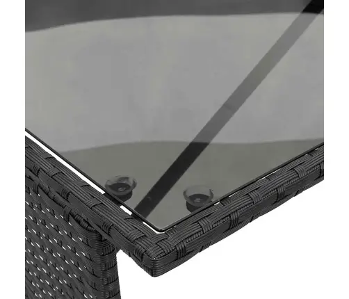 3-Osaline Aiamööbli Komplekt Patjadega, Must, Polürotang 3-Osaline Aiamööbli Komplekt Patjadega, Must, Polürotang