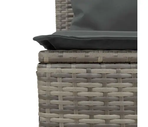 3-Daļīgs Dārza Mēbeļu Komplekts, Matrači, Pelēka Pe Rotangpalma Vidaxl