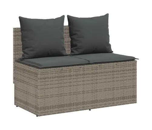 3-Daļīgs Dārza Mēbeļu Komplekts, Matrači, Pelēka Pe Rotangpalma Vidaxl