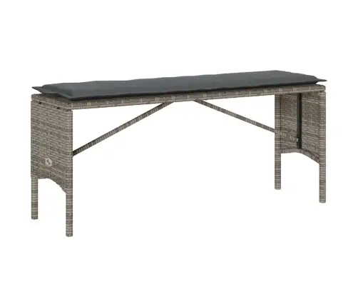 3-Daļīgs Dārza Mēbeļu Komplekts, Matrači, Pelēka Pe Rotangpalma Vidaxl