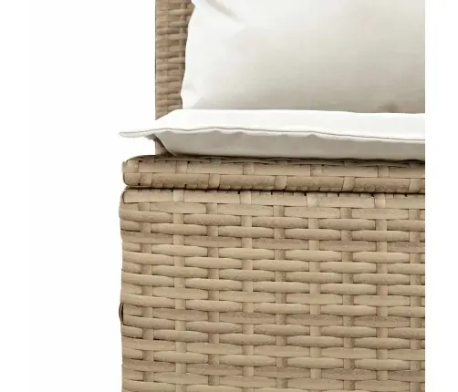 3-Daļīgs Dārza Mēbeļu Komplekts, Matrači, Bēša Pe Rotangpalma Vidaxl