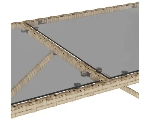 3-Daļīgs Dārza Mēbeļu Komplekts, Matrači, Bēša Pe Rotangpalma Vidaxl