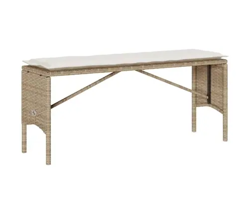 3-Daļīgs Dārza Mēbeļu Komplekts, Matrači, Bēša Pe Rotangpalma Vidaxl