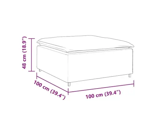 Modulārs Dīvāns, Kāju Balsts, Gaiši Dzeltens, 100X100X48 Cm Vidaxl