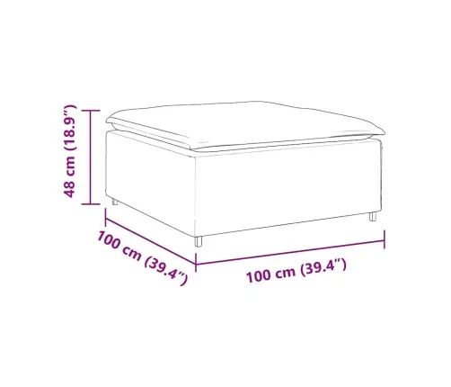Modulārs Dīvāns, Kāju Balsts, Gaiši Dzeltens, 100X100X48 Cm Vidaxl