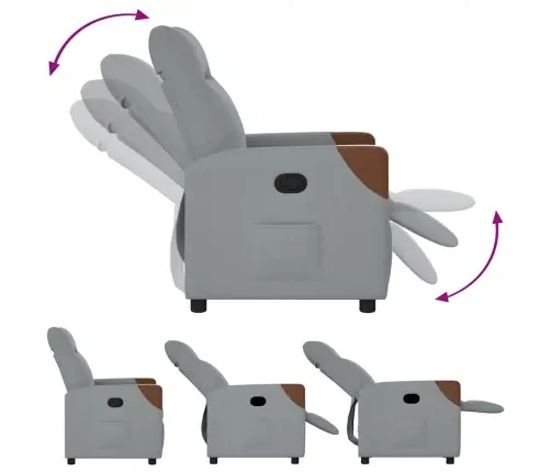 Atpūtas Krēsls, Atgāžams, Gaiši Pelēks Audums Vidaxl Atpūtas Krēsls, Atgāžams, Gaiši Pelēks Audums Vidaxl