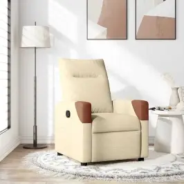 Atpūtas Krēsls, Atgāžams, Krēmkrāsas Audums Vidaxl