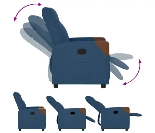 Atpūtas Krēsls, Atgāžams, Zils Audums Vidaxl