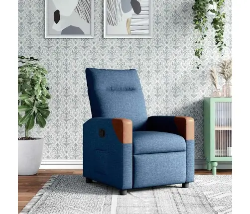 Atpūtas Krēsls, Atgāžams, Zils Audums Vidaxl