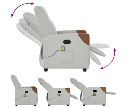 Massage Recliner Tool Cloud Grey Fabric