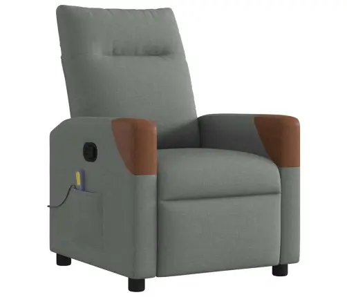 Masāžas Krēsls, Atgāžams, Tumši Pelēks Audums Vidaxl