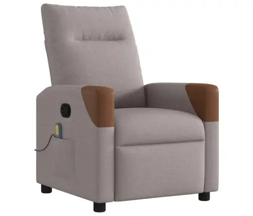 Masāžas Krēsls, Atgāžams, Pelēkbrūns Audums Vidaxl
