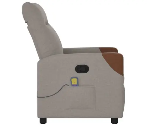 Masāžas Krēsls, Atgāžams, Pelēkbrūns Audums Vidaxl