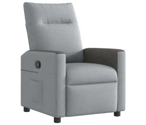 Atpūtas Krēsls, Atgāžams, Gaiši Pelēks Audums Vidaxl