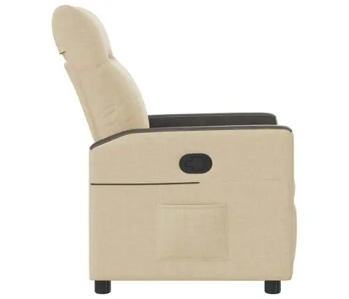 Atpūtas Krēsls, Atgāžams, Krēmkrāsas Audums Vidaxl