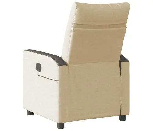 Atpūtas Krēsls, Atgāžams, Krēmkrāsas Audums Vidaxl