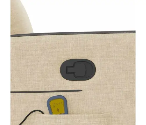 Masāžas Krēsls, Atgāžams, Krēmkrāsas Audums Vidaxl