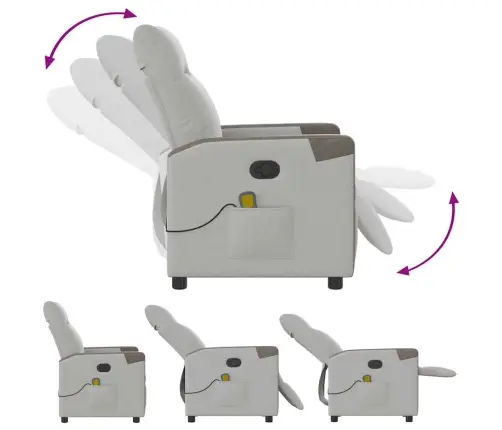 Masāžas Krēsls, Mākonis Pelēks Audums Vidaxl