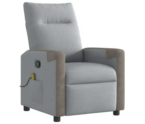 Masāžas Krēsls, Atgāžams, Gaiši Pelēks Audums Vidaxl