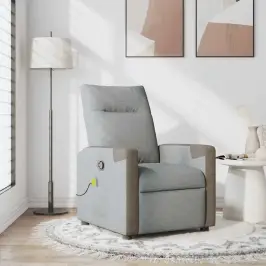 Masāžas Krēsls, Atgāžams, Gaiši Pelēks Audums Vidaxl Masāžas Krēsls, Atgāžams, Gaiši Pelēks Audums Vidaxl