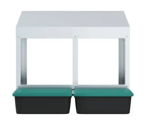 Vistu Ligzdas Kaste, 2 Nodalījumi, Pie Sienas Stiprināma, Cinkots Tērauds Vidaxl