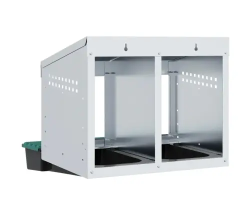 Vistu Ligzdas Kaste, 2 Nodalījumi, Pie Sienas Stiprināma, Cinkots Tērauds Vidaxl