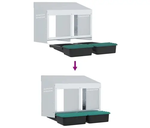 Vistu Ligzdas Kaste, 2 Nodalījumi, Pie Sienas Stiprināma, Cinkots Tērauds Vidaxl