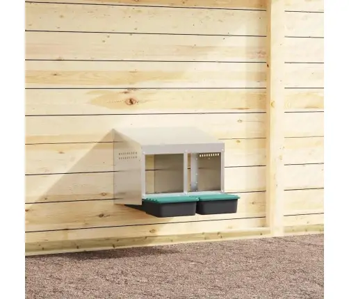 Vistu Ligzdas Kaste, 2 Nodalījumi, Pie Sienas Stiprināma, Cinkots Tērauds Vidaxl