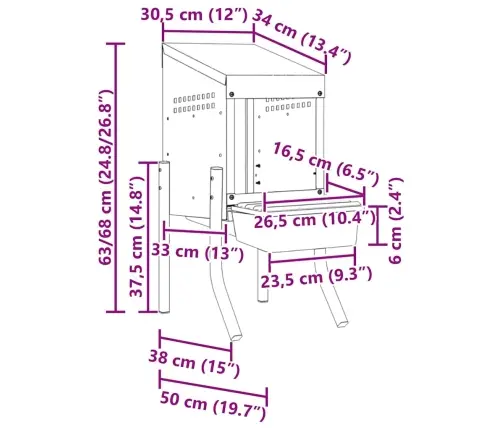Vistu Ligzdas Kaste, 1 Nodalījums, Ar Kājām, Cinkots Tērauds Vidaxl Vistu Ligzdas Kaste, 1 Nodalījums, Ar Kājām, Cinkots Tērauds Vidaxl