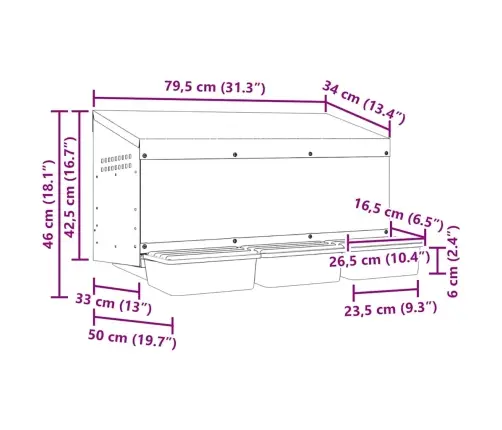 Vistu Ligzdas Kaste, 3 Nodalījumi, Pie Sienas Stiprināma, Cinkots Tērauds Vidaxl