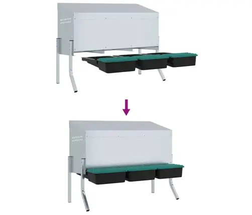 Vistu Ligzdas Kaste, 3 Nodalījumi, Ar Kājām, Cinkots Tērauds Vidaxl