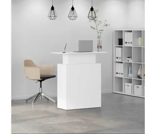 Vastuvõtulaud, Valge, 100 X 40 X 104 cm Töödeldud Puit
