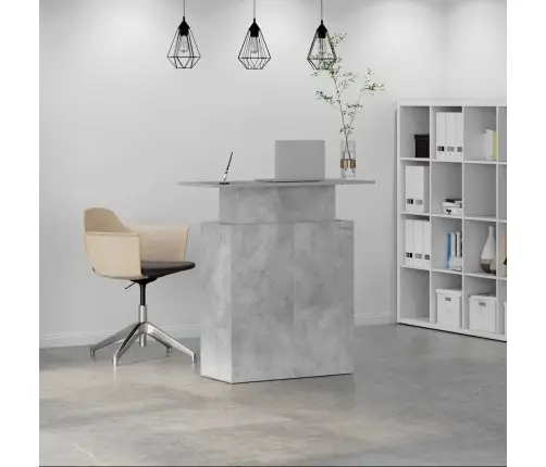 Reģistratūra, Betona Pelēks, 100X40X104 Cm, Inženierijas Koks Vidaxl