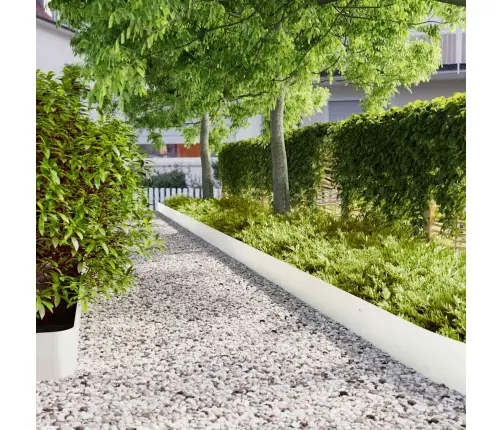 Zālāju Apmales 10 Gab. Baltas 20X103 Cm Auksti Velmēts Tērauds Vidaxl