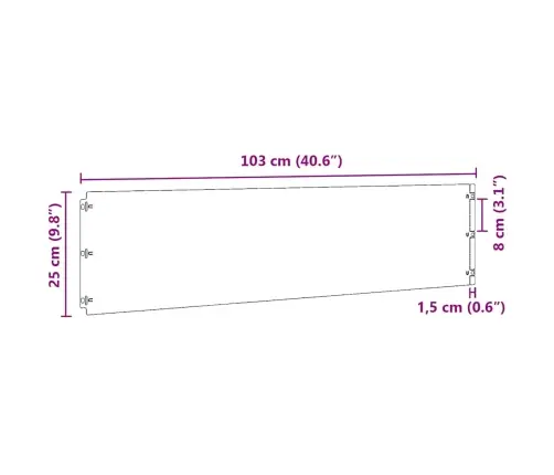 Zālāju Apmales 10 Gab. Baltas 25X103 Cm Auksti Velmēts Tērauds Vidaxl