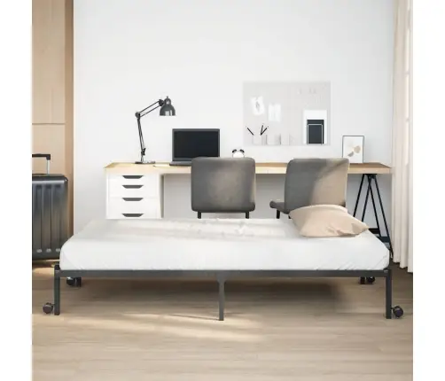 Lovos Rėmas Be Čiužinio Sulankstomas Juodas 90X190 Cm Plienas