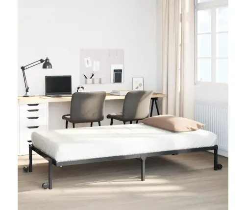 Lovos Rėmas Be Čiužinio Sulankstomas Juodas 90X190 Cm Plienas