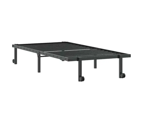 Gultas Rāmis Bez Matrača Saliekams Melns 90X200 Cm Tērauds Vidaxl