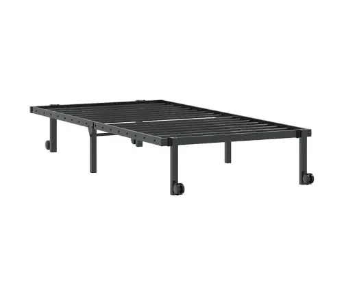 Gultas Rāmis Bez Matrača Saliekams Melns 90X200 Cm Tērauds Vidaxl