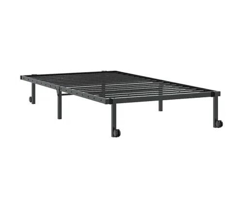 Gultas Rāmis Bez Matrača Saliekams Melns 100X190 Cm Tērauds Vidaxl