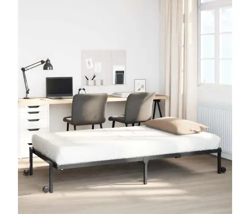 Lovos Rėmas Be Čiužinio Sulankstomas Juodas 100X200 Cm Plienas