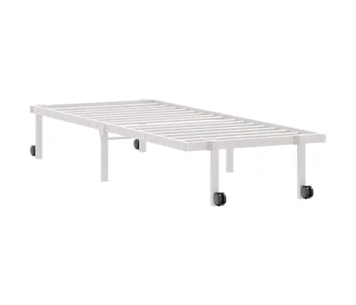 Gultas Rāmis Bez Matrača Saliekams Balts 80X200 Cm Tērauds Vidaxl