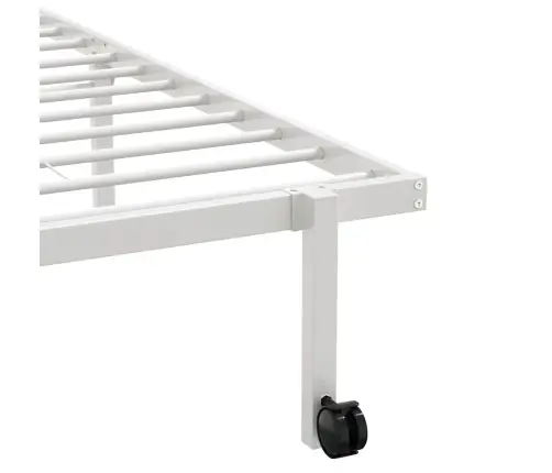 Gultas Rāmis Bez Matrača Saliekams Balts 80X200 Cm Tērauds Vidaxl