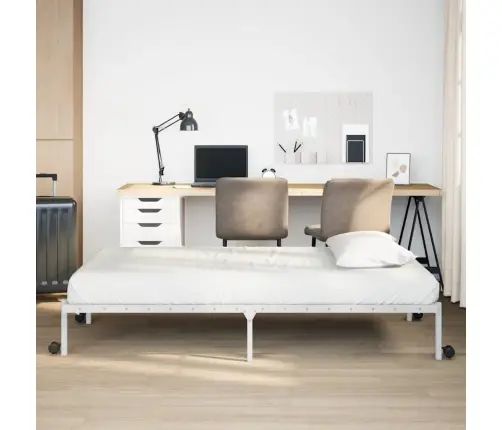 Lovos Rėmas Be Čiužinio Sulankstomas Baltas 90X190 Cm Plieninis