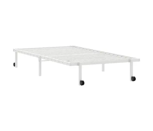 Gultas Rāmis Bez Matrača Saliekams Balts 100X190 Cm Tērauds Vidaxl