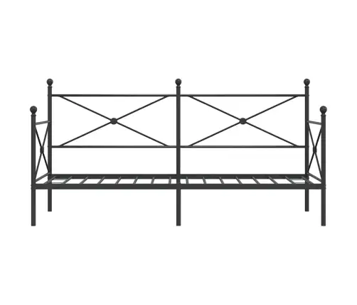 Dienas Gulta Bez Matrača Melns 80X200 Cm Tērauds Vidaxl