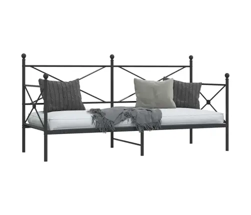 Dienas Gulta Bez Matrača Melns 90X200 Cm Tērauds Vidaxl