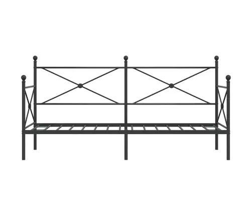 Dienas Gulta Bez Matrača Melns 90X200 Cm Tērauds Vidaxl