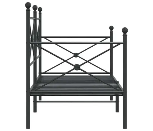 Dienas Gulta Bez Matrača Melns 90X200 Cm Tērauds Vidaxl