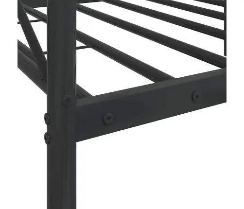 Dienas Gulta Bez Matrača Melns 90X200 Cm Tērauds Vidaxl